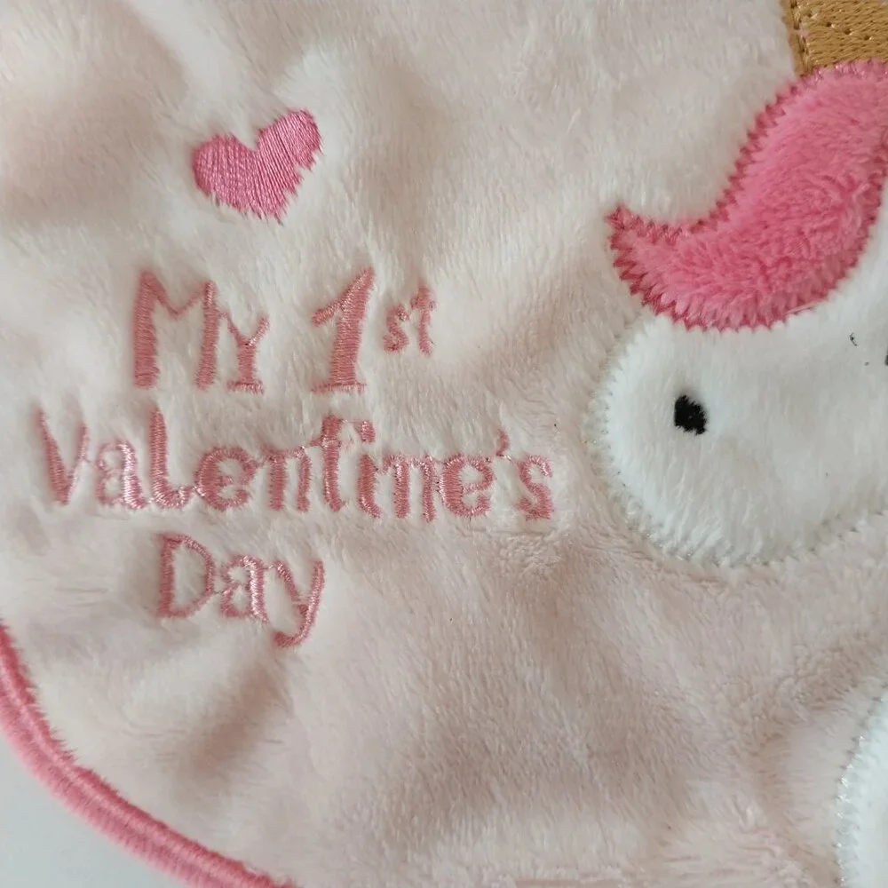 NWT My 1st Valentine's Day Unicorn Bib and Rattle